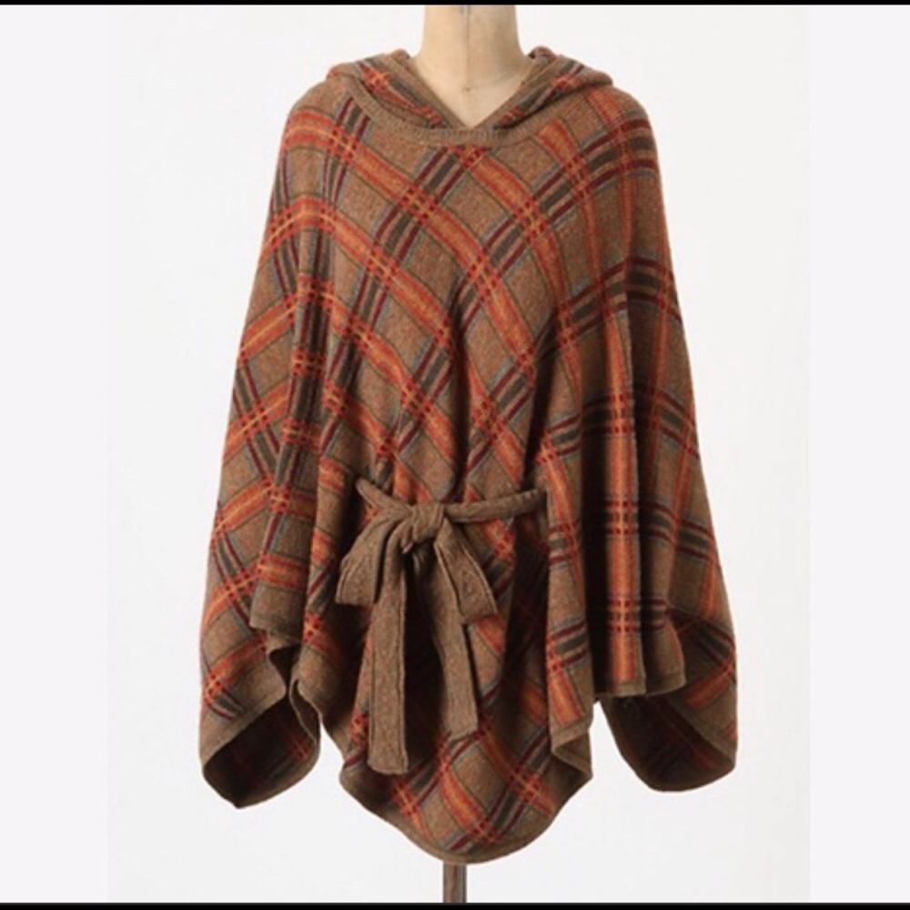 Anthropologie Hallstatt plaid cape